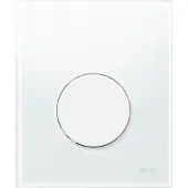 Tece Urinoir bedieningsplaat loop glas wit 10,4x12,4 cm