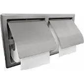 Wiesbaden Toiletrolhouder Dubbel 304 RVS (met klep)