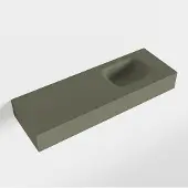 Mondiaz LEX Army vrijhangende solid surface wastafel 90cm. Positie wasbak rechts