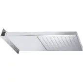 Sapho Wandgemonteerde hoofddouche met cascade, 500x200mm, gepolijst roestvrij staal