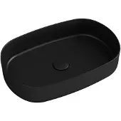 Isvea Infinity Oval Opbouwwastafel, 55x36cm, mat zwart