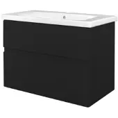 Best design Quick Black greeploos wastafelmeubel onderkast met wastafel mat zwart 65cm