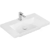 Villeroy & Boch Wastafel Subway 3.0 Met CeramicPlus 1 Kraangat Zonder Overloop 80x47x16.5 cm Stone White