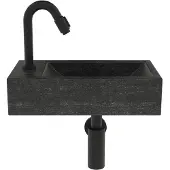 Boss & Wessing Fonteinset compleet | hardsteen | hiroko 40x23x11 cm | links | mat zwart