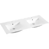 Sanilux Wastafel classic 120x47x2,5 cm keramiek wit dubbel