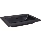 Sanilux Wastafel Quartz Classic 60x47x3 cm Keramiek Mat Zwart (1 kraangat)