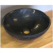 Casajoy Waskom rond graniet 32x11 cm zwart