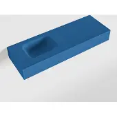 Mondiaz lex jeans vrijhangende solid surface wastafel 90 cm. Positie wasbak links