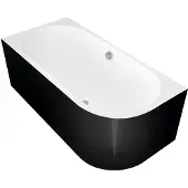 Polysan Viva L MONOLITH asymmetrisch bad 170x75x60cm, wit/zwart