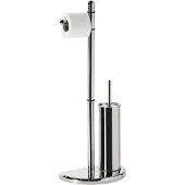 Sapho Toiletborstelhouder Hibiscus Vrijstaand met Toiletrolhouder Chroom