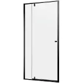 Sealskin Contour draaideur voor nis 100 cm, 200 cm hoog, zwart, 6 mm helder veiligheidsglas CCD201006195100