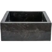 Boss & Wessing Waskom bws stone vierkant 40x40x15 cm gepolijst natuursteen zwart
