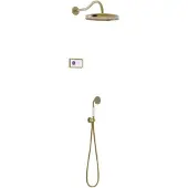 Tres Regendoucheset clasic inbouw elektronische thermostaat incl. Handddouche verouderd messing mat