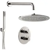 Sanimex Inbouw regendouche set giulini thermostatisch rond mat zwart