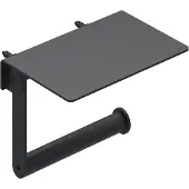 Ivy Aia Accessoires Toiletrolhouder met platteau Mat zwart PED