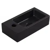 Wiesbaden Rhea S mini fontein links 36,5 x 18 x 9 cm keramiek mat zwart