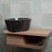 Loutro Waskom bali b rond 25x25x12 cm marmer black