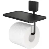 Geesa Toiletrolhouder Topaz Met Planchet Mat Zwart
