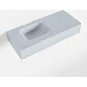 Mondiaz lex clay vrijhangende solid surface wastafel 70 cm. Positie wasbak links
