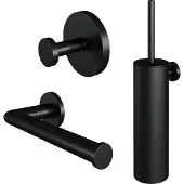 Brauer Toiletaccessoire Set Black 3-in-1 met PVD coating Mat Zwart