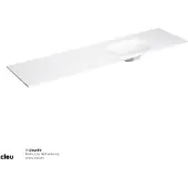 Clou Hammock wastafelblad, enkele waskom 200cm, aluite