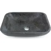 Sanilux Waskom nature sub natuursteen 45x35x12 cm antraciet