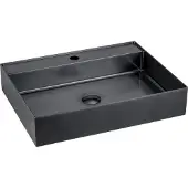 Sapho Aurum Wandhangende RVS-wastafel 55x42cm, inclusief afvoer, gunmetal