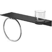Geesa Planchet met Handdoekring Leev 40 cm Zwart Chroom