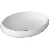 Sapho Thin wastafel voor werkblad, Rockstone 60x40 cm, wit mat