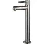 Sanilux Fonteinkraan opbouw ribb hoog rond met geribbeld knop gunmetal