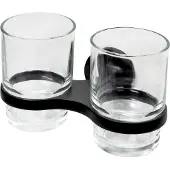 Haceka Tandenborstelhouder Aspen Dubbel Glas Met Mat Zwart