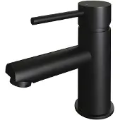 Brauer Inbouw Wastafelmengkraan Black Edition Coldstart Gebogen Uitloop Korte Ronde Hendel Mat Zwart Met Rozetten
