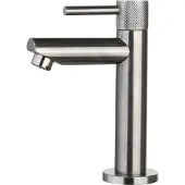 Sanilux Fonteinkraan opbouw ribb rond met geribbeld knop gunmetal