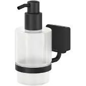 Geesa Zeepdispenser Topaz Minimalistisch Glas 200ML Mat Zwart