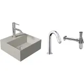Salenzi fonteinset spy mat grijs 30x30 cm chroom