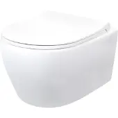 BELVIT Hangtoilet zonder spoelrand, wit, keramisch – Wandtoilet zonder deksel, diepspuitmodel