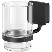 Geesa Glashouder Topaz Met Drinkglas Mat Zwart