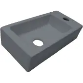 Best design Fontein Farnetta 37x18x9cm Kraangat Rechts Mat Grijs