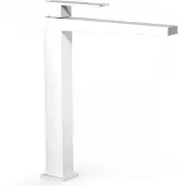 Tres Wastafelmengkraan slim exclusive vierkant met hendel hoog mat wit