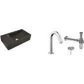 Wiesbaden Fonteinpack natuursteen links 36x18x9 cm chroom