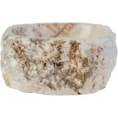 Boss & Wessing Waskom bws stone rond 30-35x30-35x15 cm gepolijst natuursteen sunset onyx