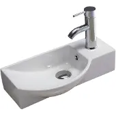 Sanilux Fontein bee rechthoek keramiek met overloop 40x22x10 cm rechts