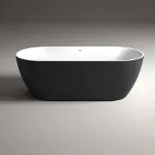 Sanilux Vrijstaand bad moon 180 cm zwart wit