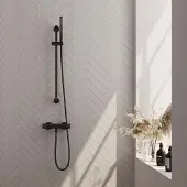 Brauer Douchekraan opbouw carving met glijstang mat zwart