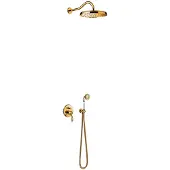 Tres Regendoucheset clasic mengkraan incl. Handdouche goud