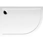 Sapho Douchebak Gegoten Marmer Rena 100x80x4 cm Kwartrond Links Wit