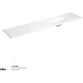 Clou Hammock wastafelblad, enkele waskom 220cm, aluite