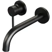 Brauer Black Edition ColdStart wastafelkraan inbouw gebogen uitloop en rozetten model A2 zwart mat