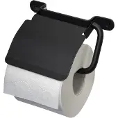 Haceka IXI toiletrolhouder met klep zwart mat