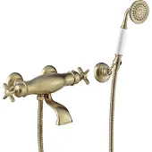 Tres Badmengkraan clasic opbouw incl handdouche verouderd messing mat